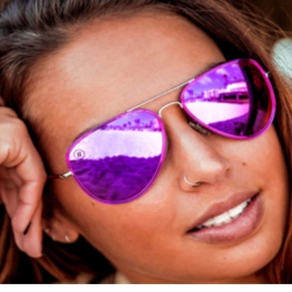 Blenders Eyewear Accessories - Blenders Purdy Birdie purple mirrored pink aviator tortoise detail sunglasses